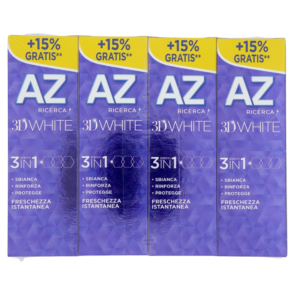 AZ Ricerca Dentifricio 3D White Ultra White 4 x 65 ml+10ml